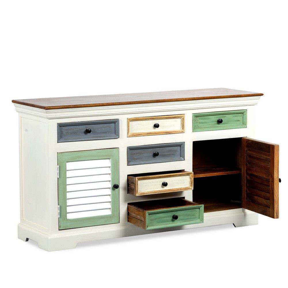 Akea Wooden Sideboard for Storage (Cream Finish)