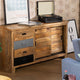 Kefta Industrial Solid Wood Sliding Sideboard (Industrial Natural)