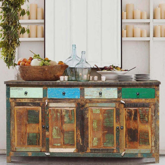 Geva Wooden Antique Finish Sideboard (Reclaimed)