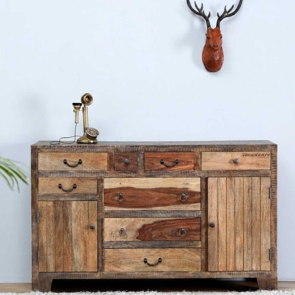 Ulof Wooden Antique Sideboard for Storage (Antique Brown)