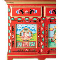 Kalakre Wooden Handpainted Sideboard Storage Cabinet