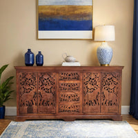 Sevena Wooden Carved Sideboard with drawers (Teak)