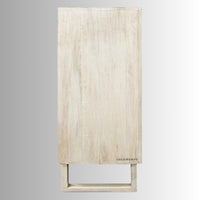 Kelki Wooden Carved Cabinet (White Distress)