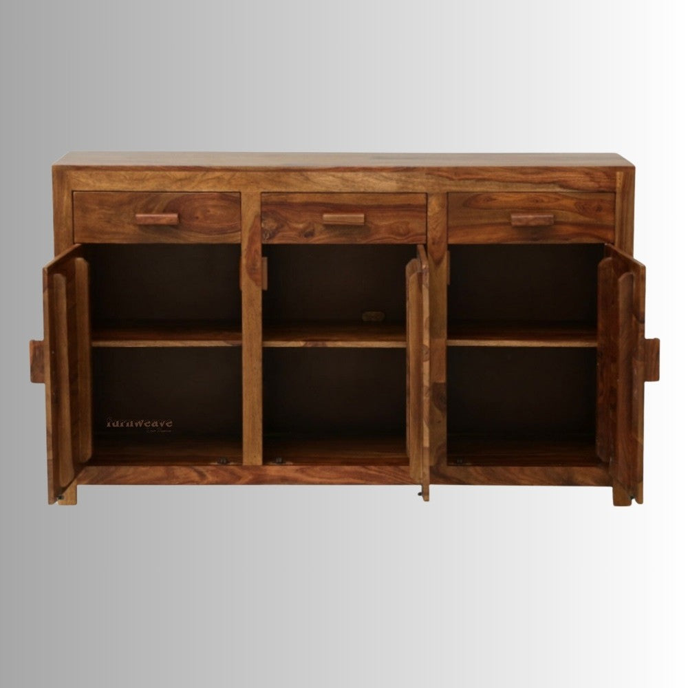 Ritva Wooden Sideboard Cabinet for Storage (Honey)