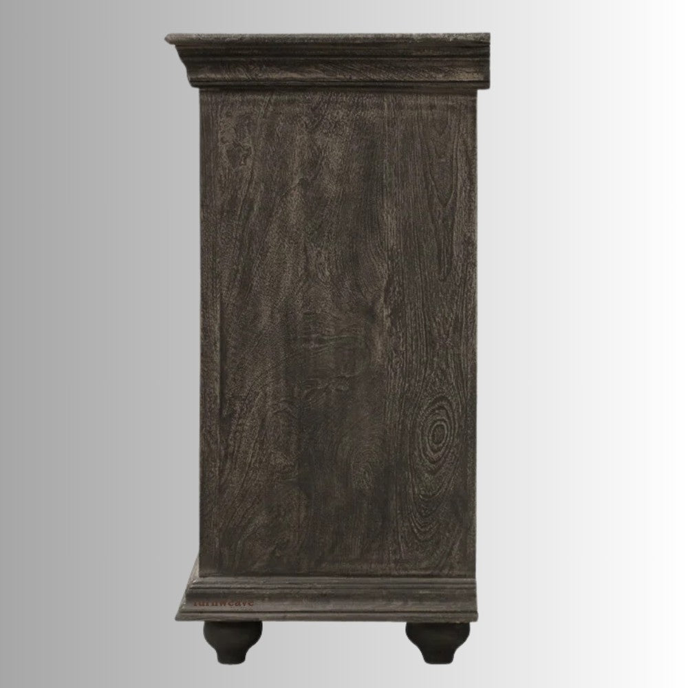 Sasika Wooden Carved Sideboard (Dark Grey)