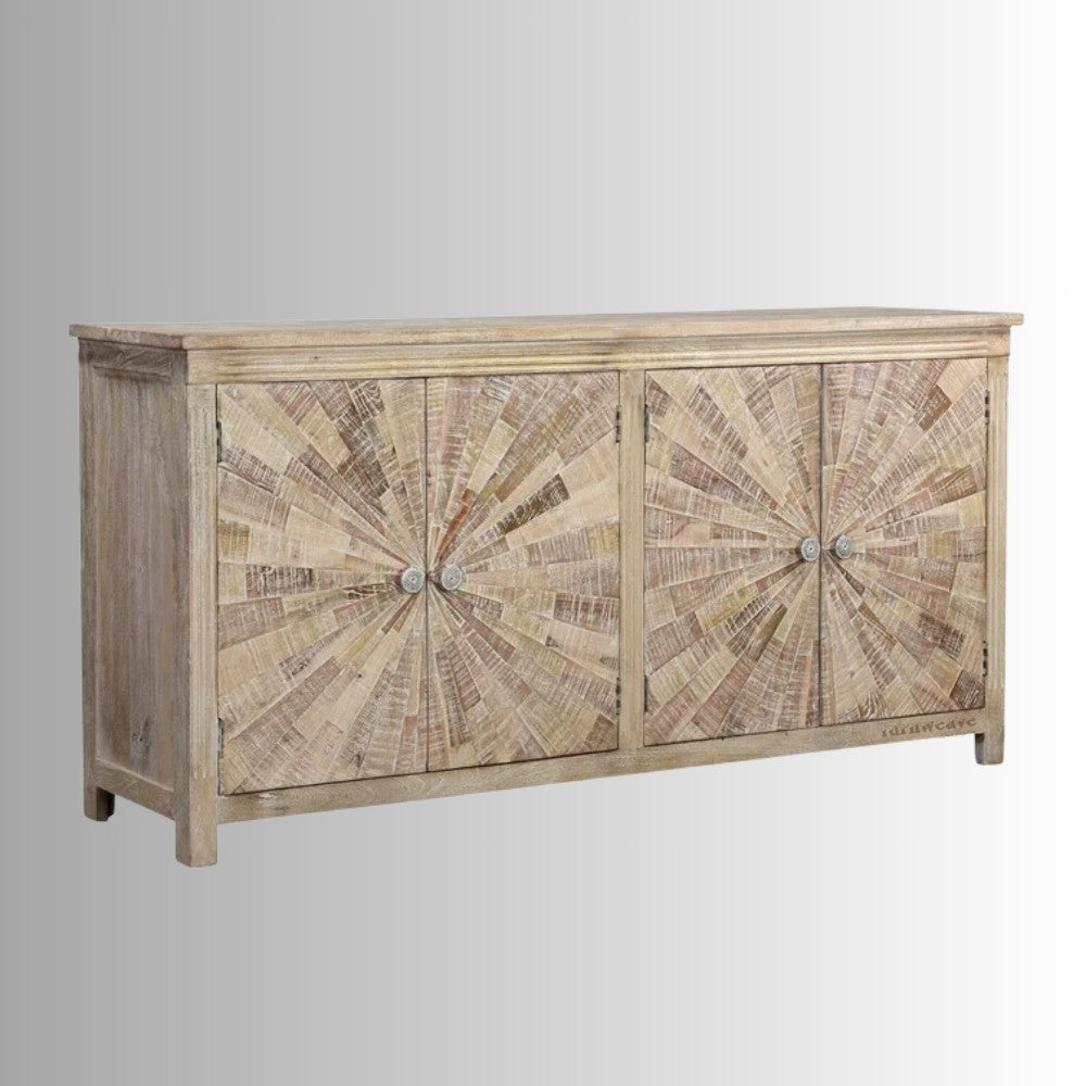 Chokar Wooden Rustic Sideboard (Natural White Distress)