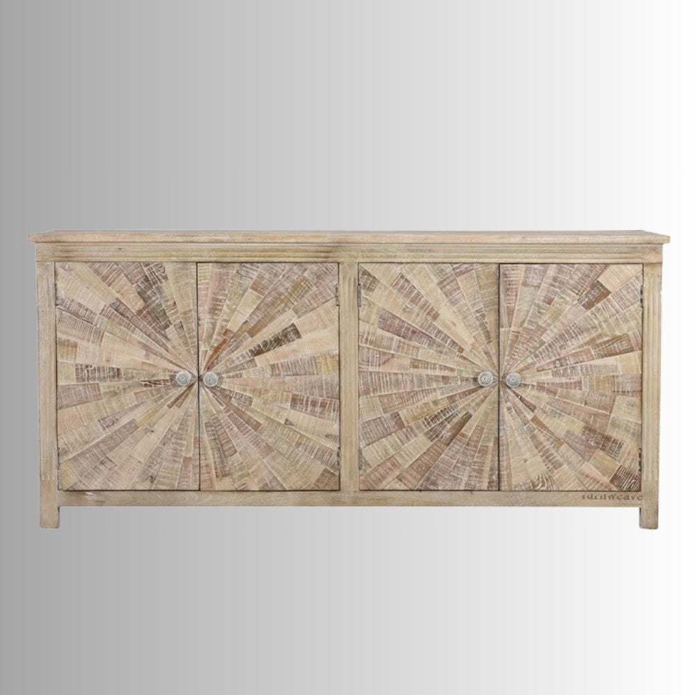 Chokar Wooden Rustic Sideboard (Natural White Distress)