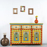 Khusb Wooden Handpainted Sideboard