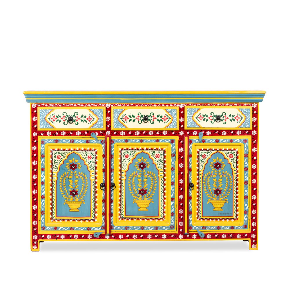 Khusb Wooden Handpainted Sideboard