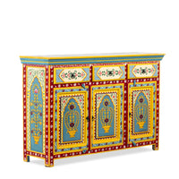 Khusb Wooden Handpainted Sideboard