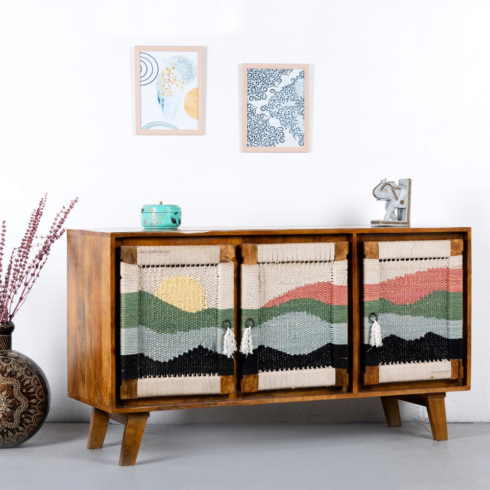 Bunai Handwoven Sideboard (Teak Finish)