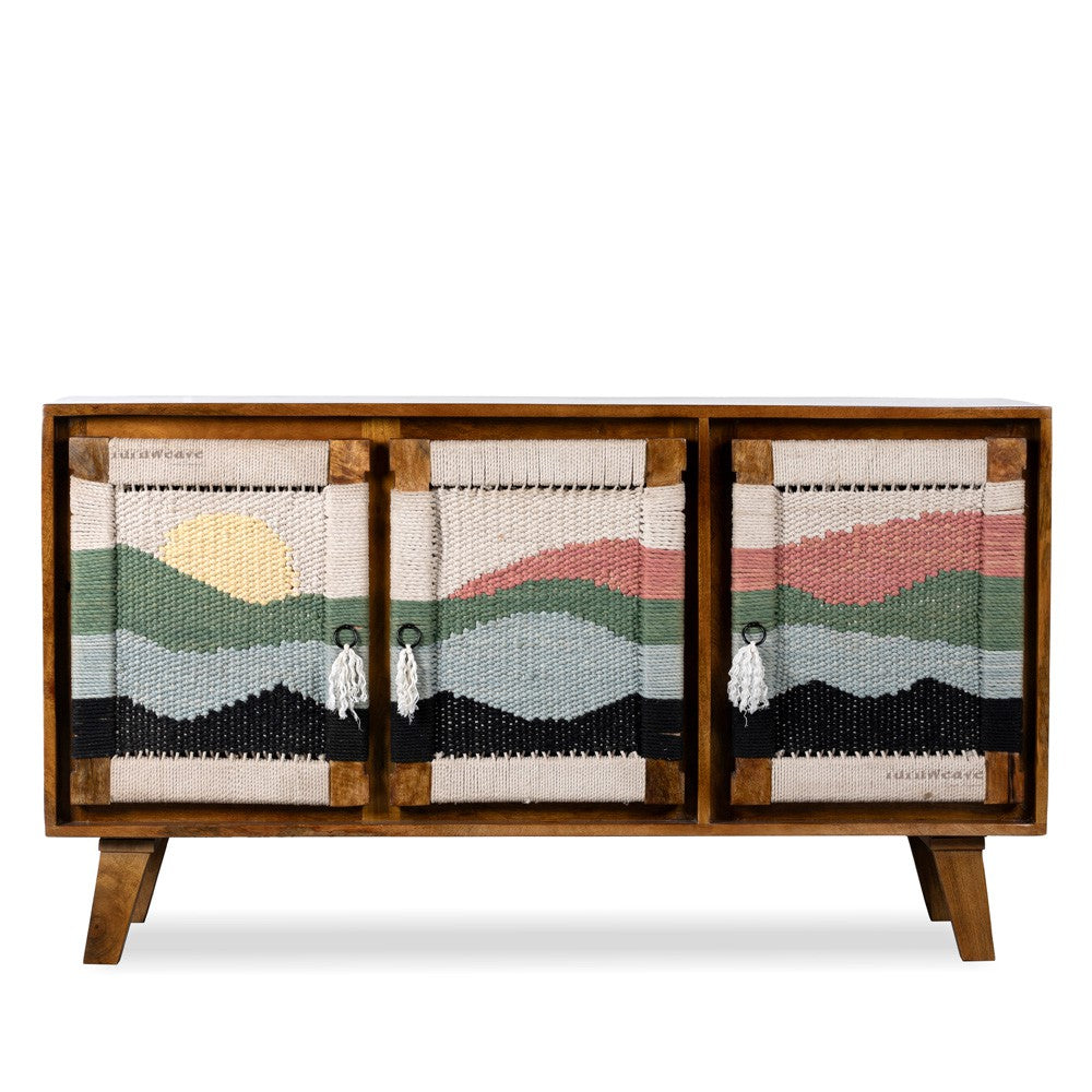 Bunai Handwoven Sideboard (Teak Finish)