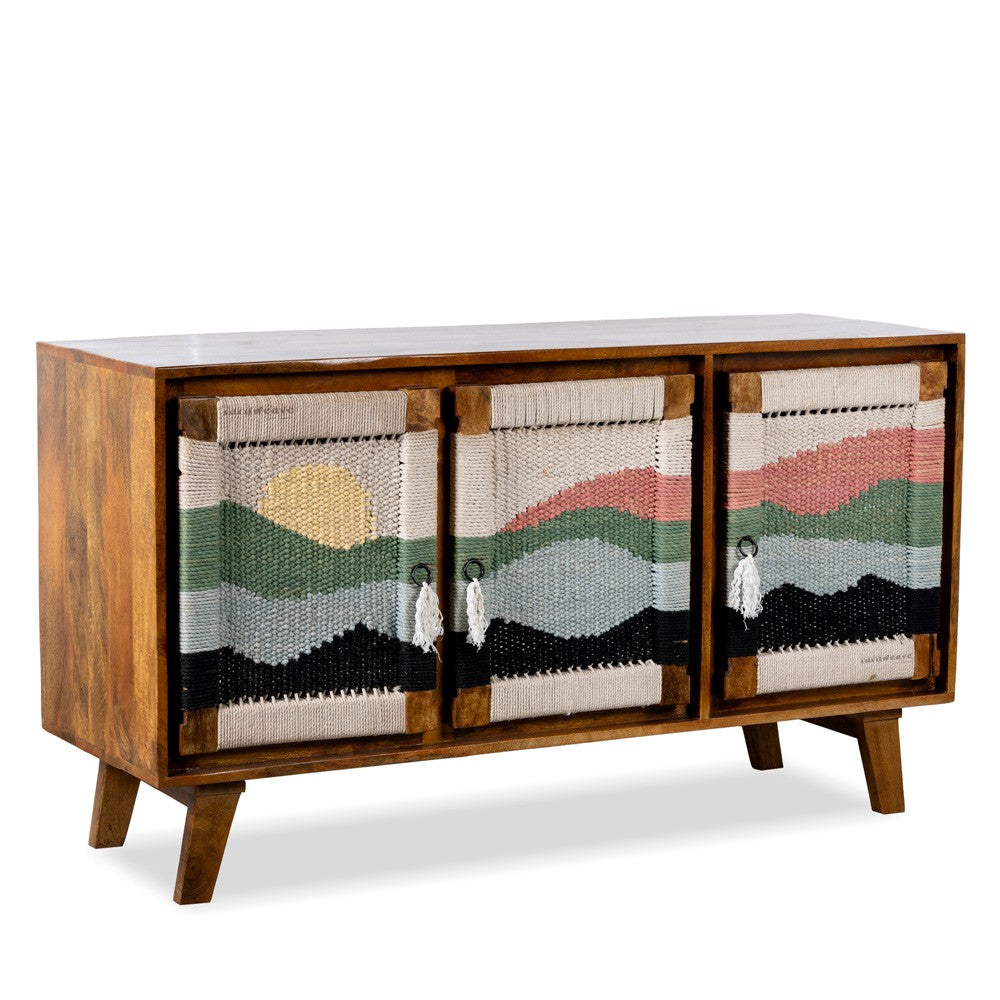 Bunai Handwoven Sideboard (Teak Finish)