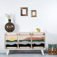 Bunai Handwoven Sideboard (White Distress)