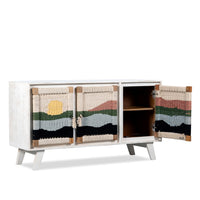 Bunai Handwoven Sideboard (White Distress)