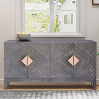 Eisth Wooden Modern Designer Sideboard (Grey Wash)