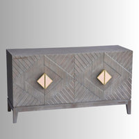 Eisth Wooden Modern Designer Sideboard (Grey Wash)