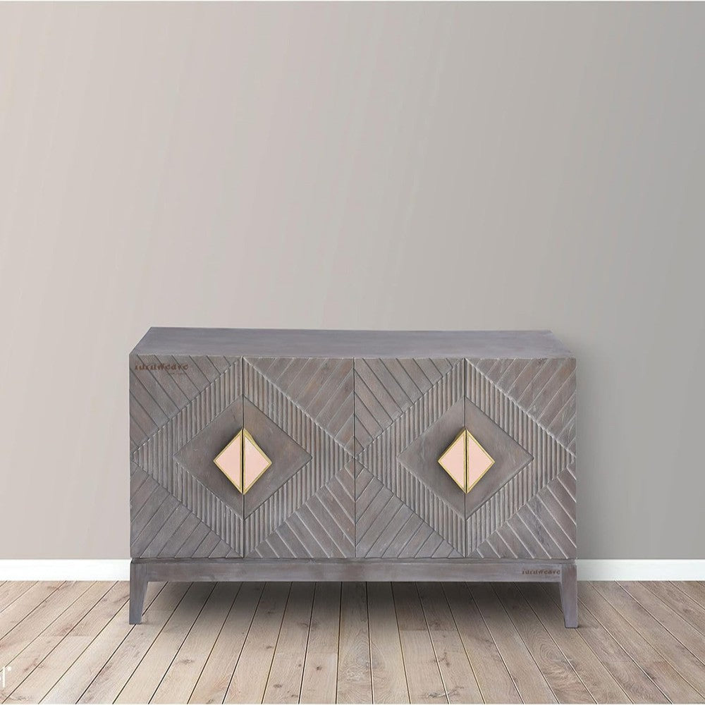 Eisth Wooden Modern Designer Sideboard (Grey Wash)