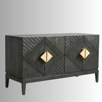 Eisth Wooden Modern Designer Sideboard (Black)