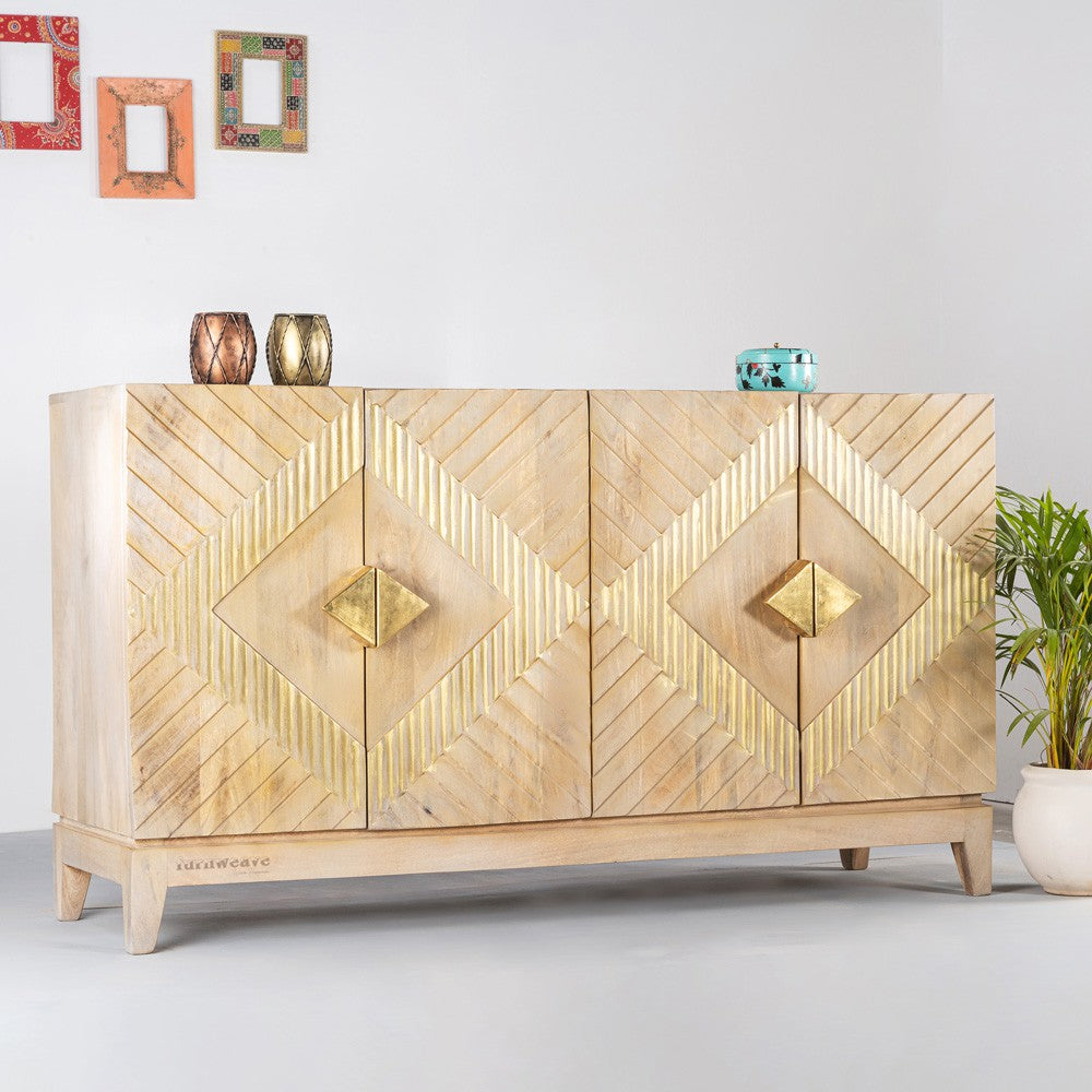 Eisth Wooden Modern Designer Sideboard  (Dual Tone Finish)