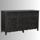 Ativia Wooden Carved Storage Sideboard (Black Antique)