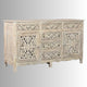 Ativia Wooden Carved Storage Sideboard (White Distress)