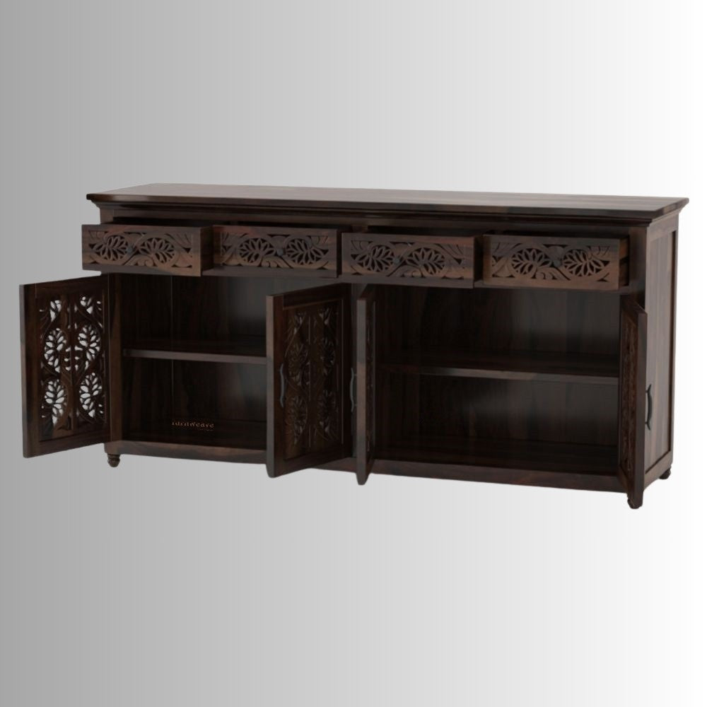 Diva Wooden Carved Sideboard in Sheesham Wood (Walnut)