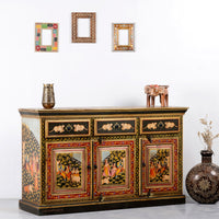 Shri Wooden Sideboard for Storage (Handpainted)