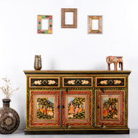 Shri Wooden Sideboard for Storage (Handpainted)