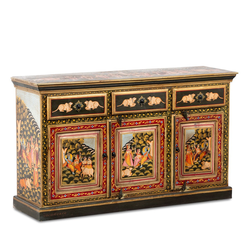 Shri Wooden Sideboard for Storage (Handpainted)