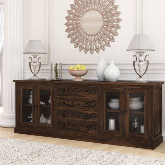 Rezza Wooden Crockery Storage Sideboard (Walnut)