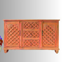 Kitchen Wooden Sideboard for Storage (Orange)