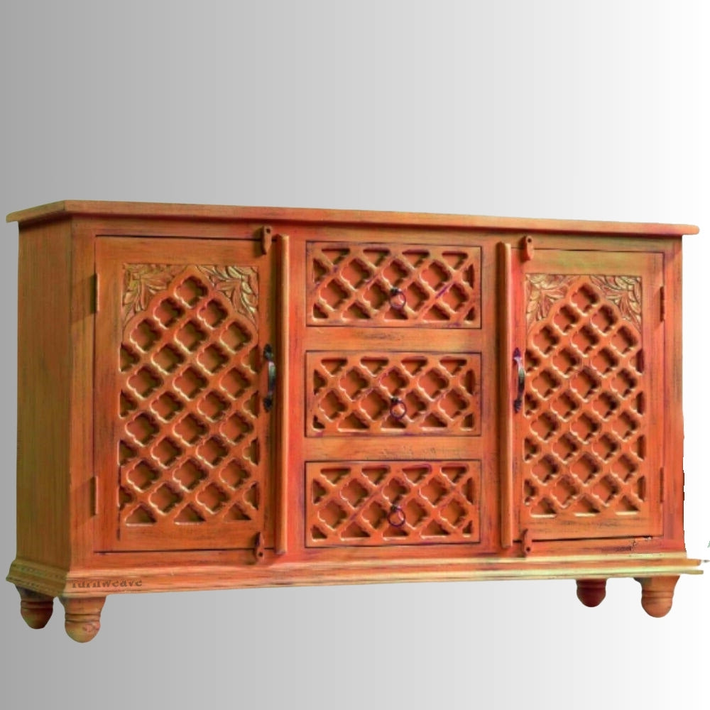 Kitchen Wooden Sideboard for Storage (Orange)