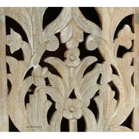 Une Wooden Carved Storage Cabinet Sideboard (White Distress)