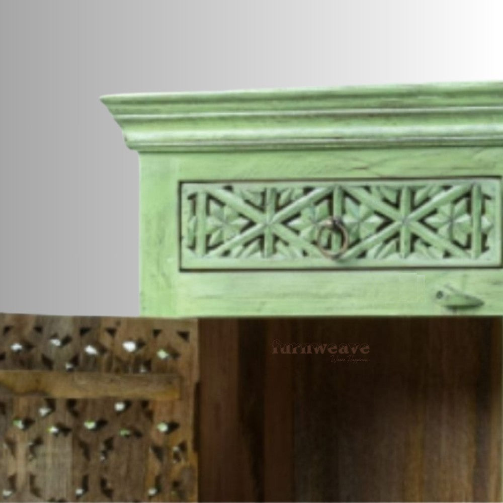 Kenta Wooden Sideboard for Storage (Green Distress)