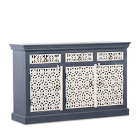 Kenta Wooden Sideboard for Storage (Grey White)