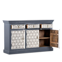 Kenta Wooden Sideboard for Storage (Grey White)