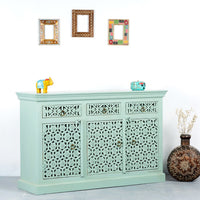 Kenta Wooden Sideboard for Storage (Light Green)