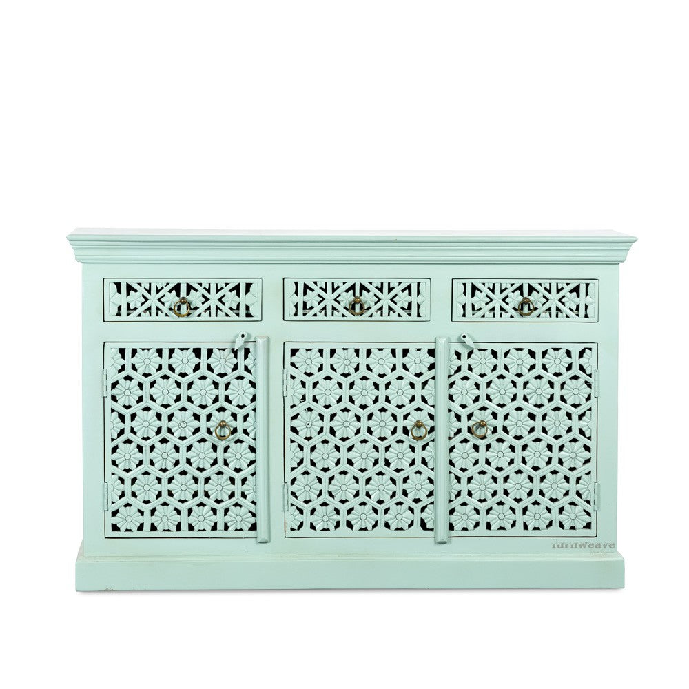 Kenta Wooden Sideboard for Storage (Light Green)