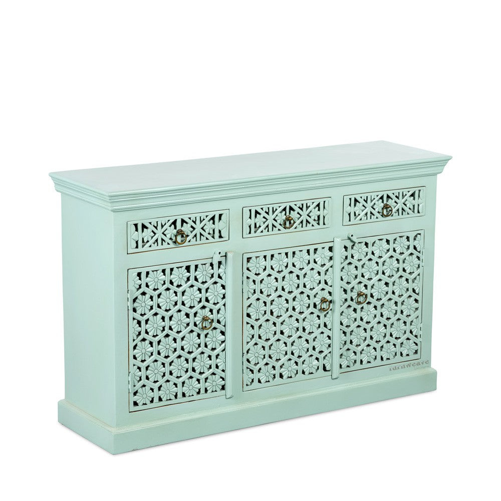 Kenta Wooden Sideboard for Storage (Light Green)