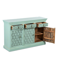 Kenta Wooden Sideboard for Storage (Light Green)