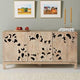 Lotus Sideboard Cabinet for Storage (Natural White Combination)