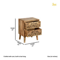 Gazin Wooden Carved Side Table (Natural)