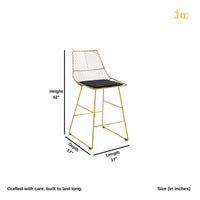 Kepar Golden High Chair with Cushion set of Two (Golden)