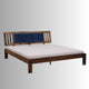 Kefia Wooden upholstered Bed without Storage (Light Walnut) | Buy Sheesham Wood Double Beds Online in India | Buy Wooden Double Beds Online in India | Solid Wood Furniture Online | Furnweave