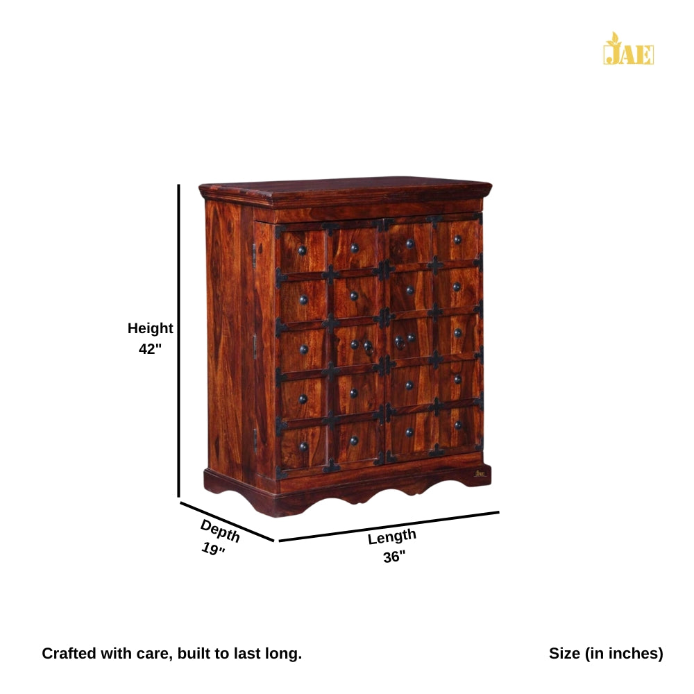 Ekina Wooden Antique Bar Cabinet (Teak)