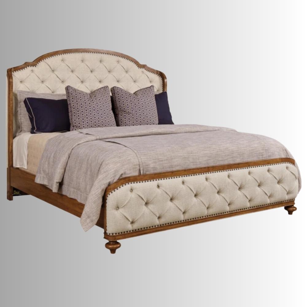 Kapi Solid Wood Upholstered Bed (Teak) | Buy Wooden Double Beds Online in India | Buy Solid Wood Beds Online in India | Solid Wood Furniture Online | Furnweave