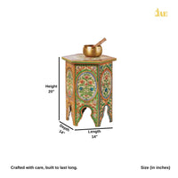 Sama Wooden Handpainted Side Table