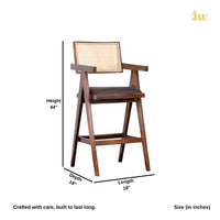 Chandigarh Wooden Rattan Bar Chair (Teak)