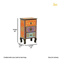 Raj Wooden Handpainted Side Table